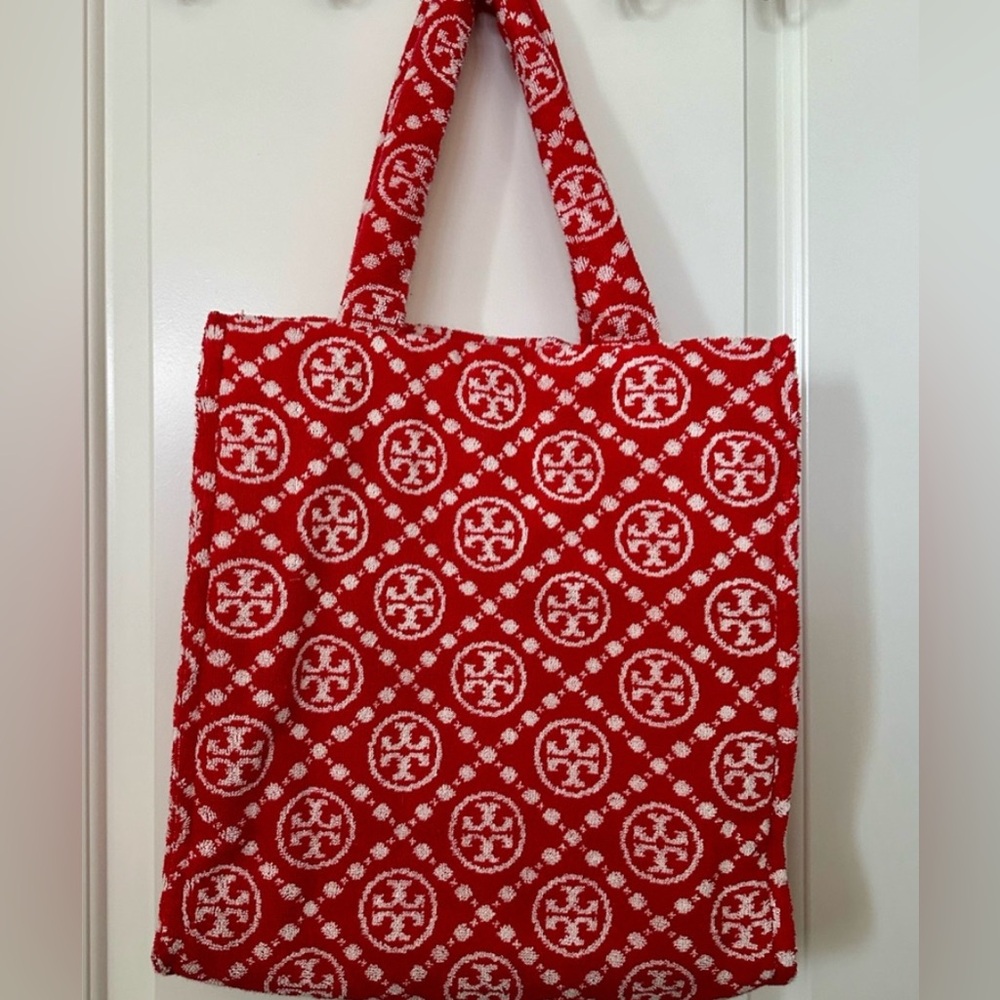 Tory Burch Terry Monogram Tote, 100% cotton